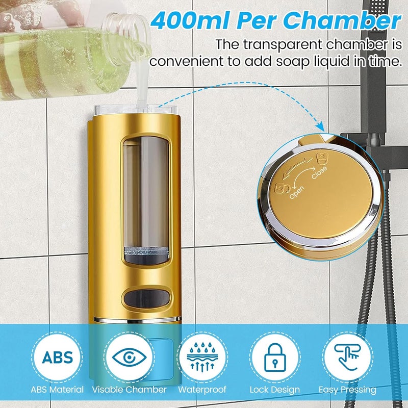Kytree Foam Hand Liquid Soap Dispenser, 400ml Bathroom Shower Dispenser Gel Container Shower Pump Dispenser and Organizer for Bathroom Kitchen Hotel, Refillable Liquid Lotion Soap Dispenser Wall Mounted - Image 5